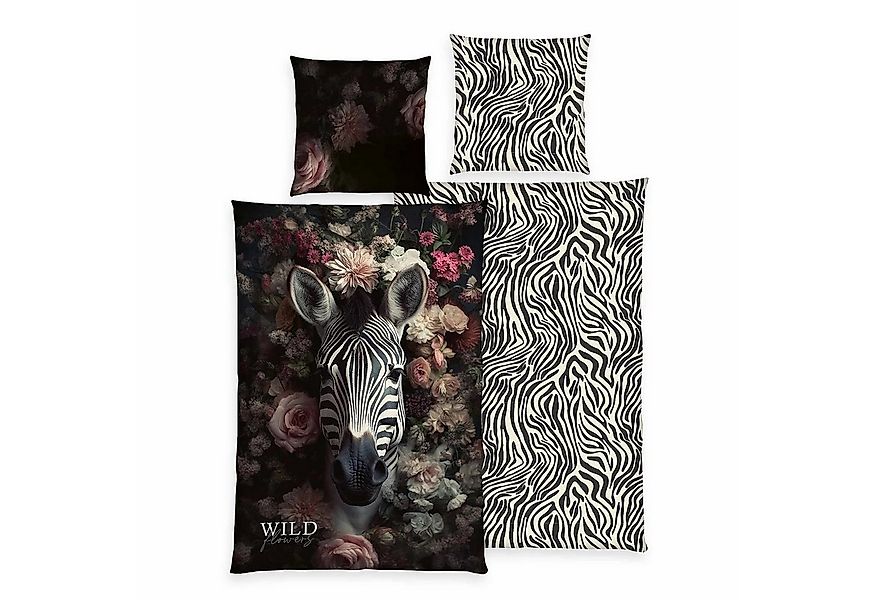 Herding Bettwäsche Bettwäsche Wild Flowers Zebra Animalprint 100% Baumwolle günstig online kaufen