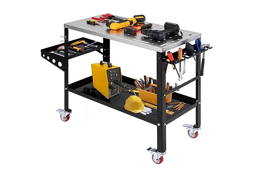 COSTWAY Arbeitstisch, mit Werkzeugständer & -schlitzen, bis 540kg belastbar günstig online kaufen