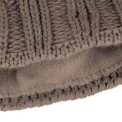 Neverless Bommelmütze Damen Strick-Mütze gefüttert Fell-Bommel günstig online kaufen