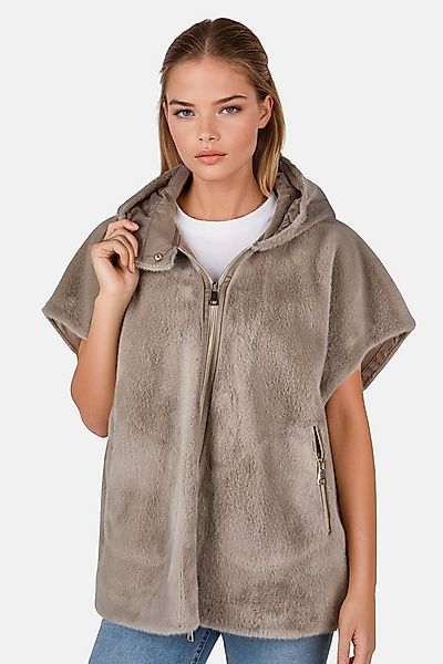 White Label Fellimitatweste mit Kapuze günstig online kaufen