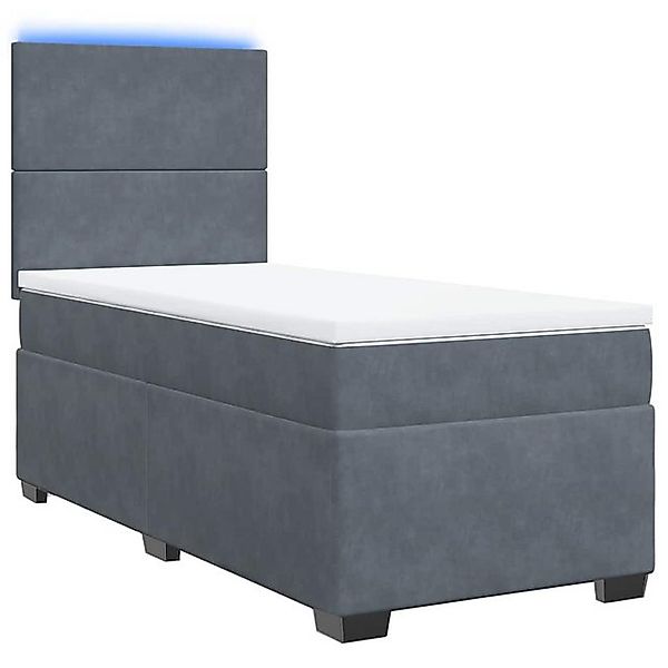 vidaXL Bett Boxspringbett mit Matratze Dunkelgrau 90x190 cm Samt günstig online kaufen