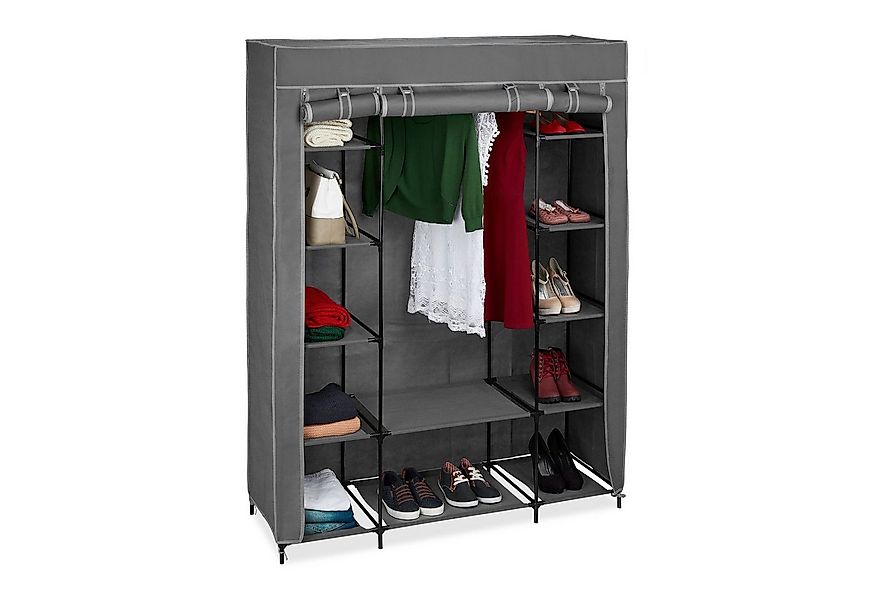 relaxdays Stoffschrank XXL Stoffschrank Anthrazit günstig online kaufen