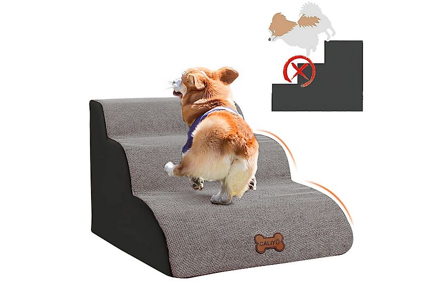 CALIYO Hunderampe Hundetreppe 3 Schichten Haustiertreppe Hundetreppe Katzen günstig online kaufen