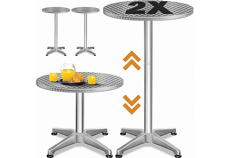 Casaria Stehtisch (2-St), 2er Set 2in1 Stabil Höhenverstellbar 70 cm / 115 günstig online kaufen