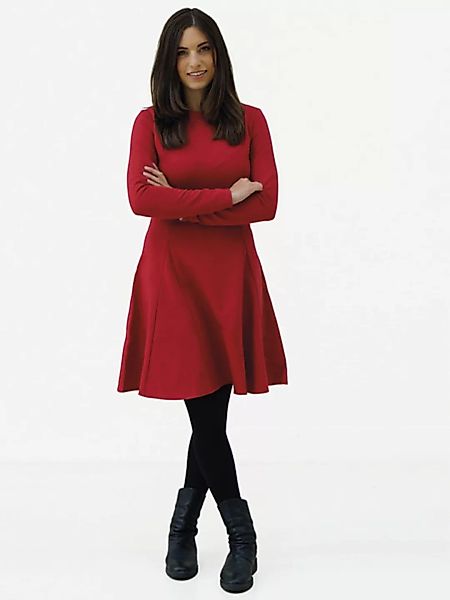 Damen Kleid Aus Bio-baumwolle "Marylin" Rot günstig online kaufen