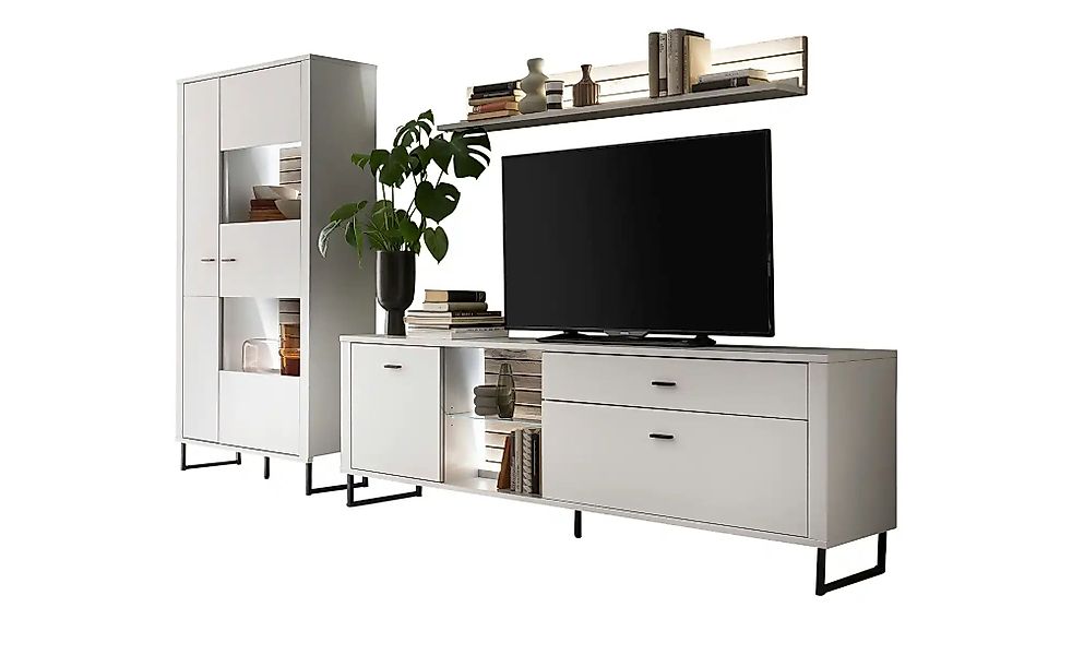 uno Wohnkombination  Leni ¦ grau ¦ Maße (cm): B: 310 H: 187 T: 44.0 Kommode günstig online kaufen