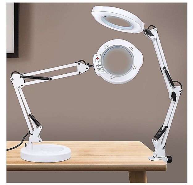 QUBEBU LED Klemmtischleuchte 10X Lupe mit Licht und Ständer, LED 2 in 1 Lup günstig online kaufen