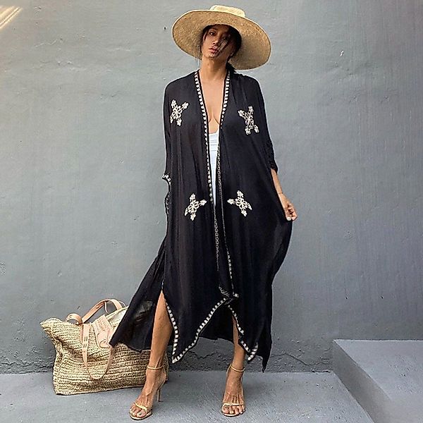 RWEUOQ Strandkleid Locker fallender Strand-Kimono luftiger günstig online kaufen