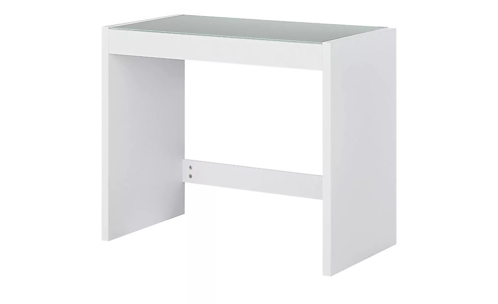 Schreibtisch mit Glasplatte - weiß - 90 cm - 75 cm - 48 cm - Sconto günstig online kaufen