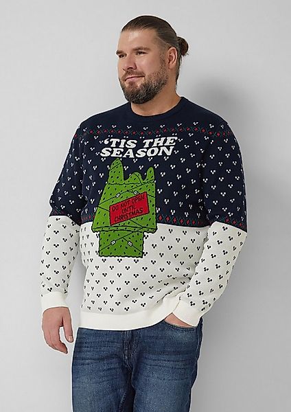 s.Oliver Longpullover Strickpullover Weihnachtspullover aus reiner Baumwoll günstig online kaufen