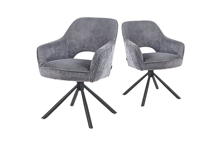 DUBI Möbel Polsterstuhl Mika-Ben 2er-Set, Federkern, pulverbeschichtet, 360 günstig online kaufen