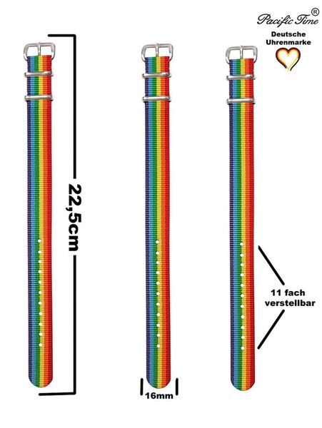 Pacific Time Uhrenarmband Wechselarmband Textil Nylon günstig online kaufen