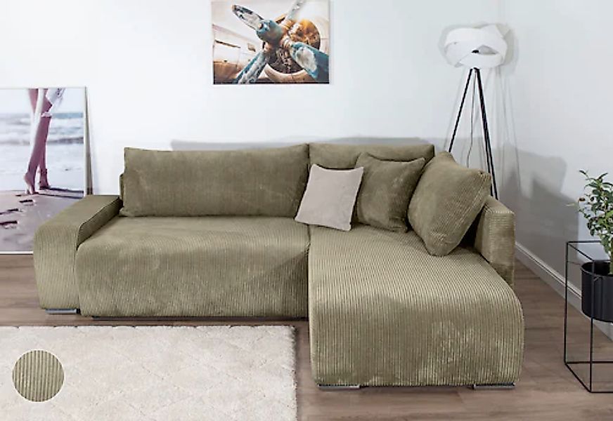 COLLECTION AB Ecksofa »Poppy, L-Form, Breite 227 cm mit Schlaffunktion« ink günstig online kaufen