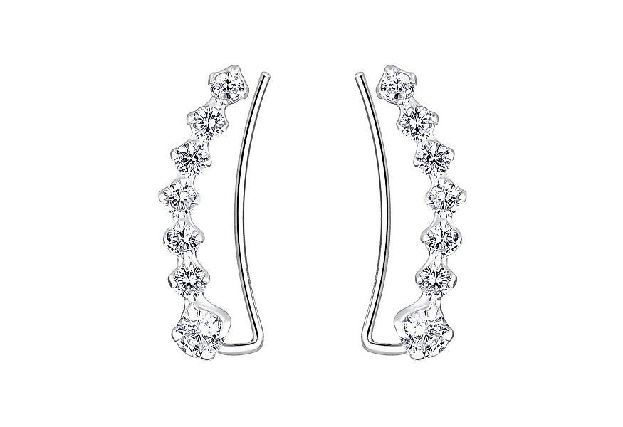 LÖB Ohrklemme Ohrklemme 925 Silber Zirkonia Stein Ohrringe Ohrkletterer Bog günstig online kaufen