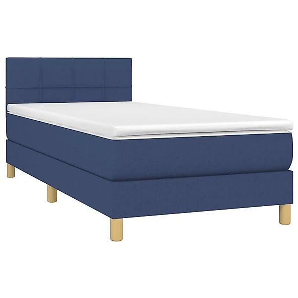vidaXL Boxspringbett mit Matratze Blau 100x200 cm Stoff 3140599 günstig online kaufen