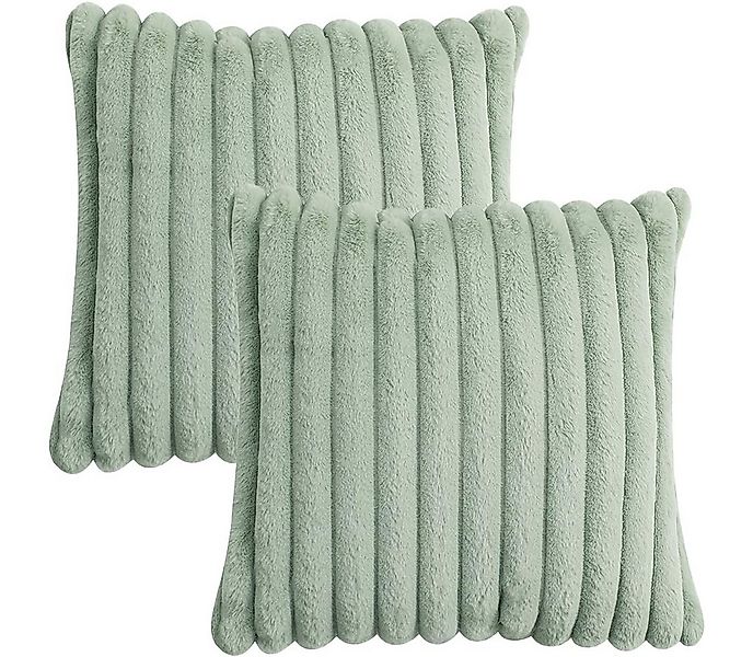 Coonoor Kissenbezug 45x45 cm Plüsch Deko Kissenbezüge Weich Gestreift Kisse günstig online kaufen