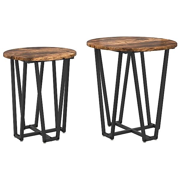vidaXL Beistelltisch-Set 2-Tlg Rauchesche und Schwarz 869722 günstig online kaufen