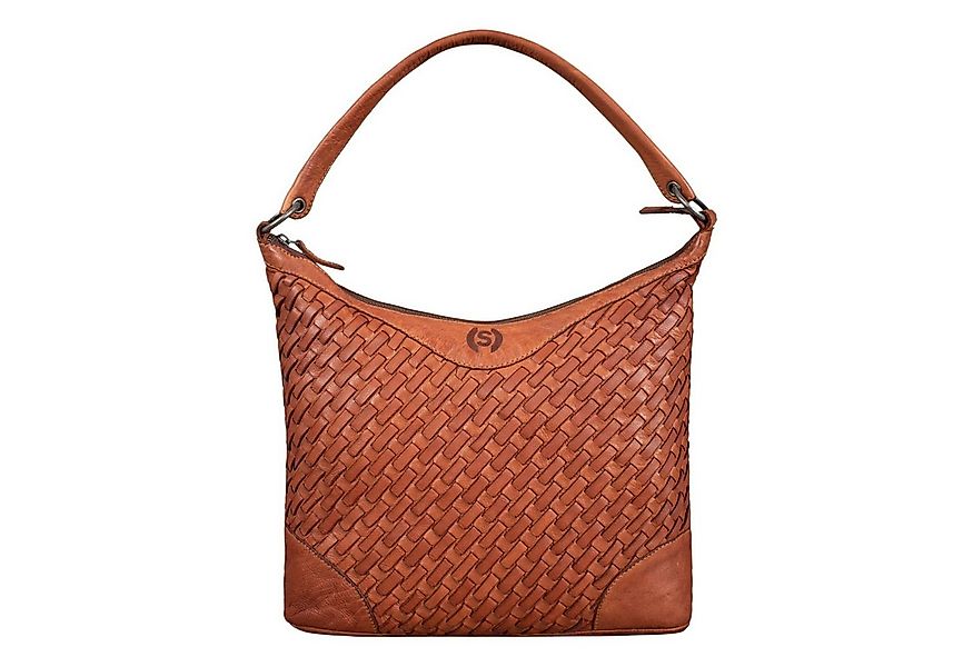 STILORD Handtasche "Chiara" Damentasche Leder Cognac geflochten günstig online kaufen