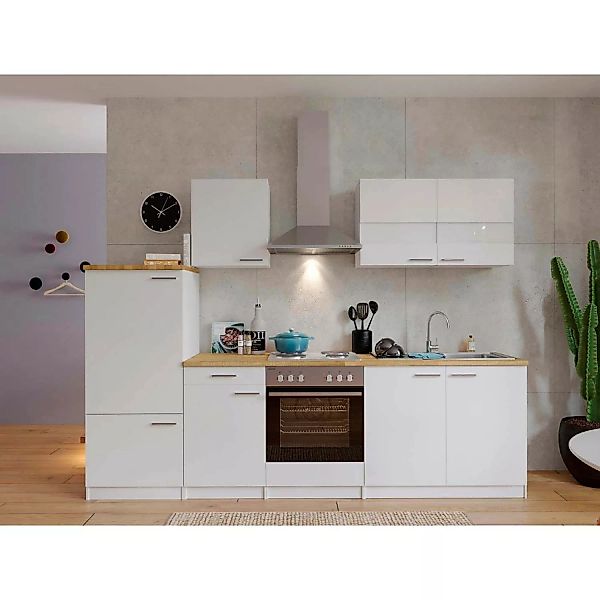 Respekta Küchenzeile ohne E-Geräte 270 cm Weiß günstig online kaufen