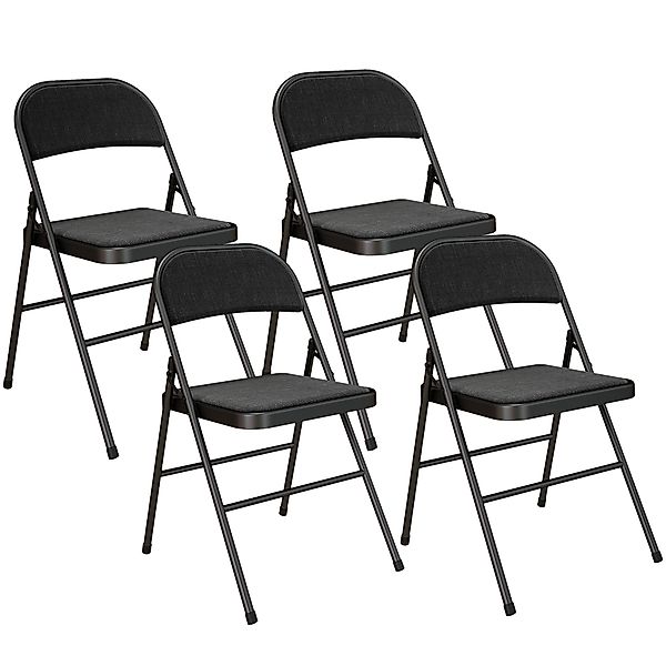 HOMCOM 4er-Set Klappstühle, Tragbare Bürostuhl mit Kissen, Leinenoptik, Sta günstig online kaufen