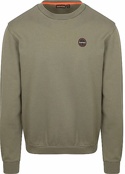 Napapijri Badge Sweater Olivgrün - Größe XXL günstig online kaufen