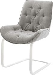 DELIFE Polsterstuhl Taimi-Flex, Freischwinger flach Weiß günstig online kaufen