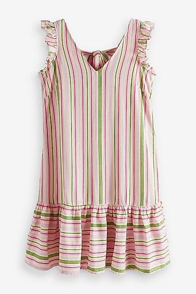 Next Minikleid Rüschenärmel-Minikleid mit Leinen und Bindedetail (1-tlg) günstig online kaufen