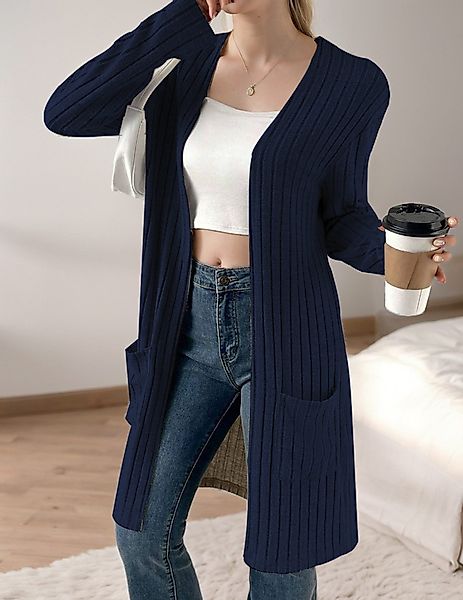 LUCKZON Longstrickjacke Damen, lässig, langärmelig, vorne günstig online kaufen
