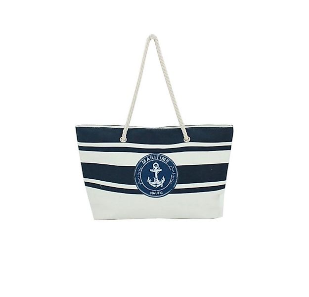 VewoTex XL-Strandtasche » Maritime Streifen und Anker in blau/weiß » große günstig online kaufen