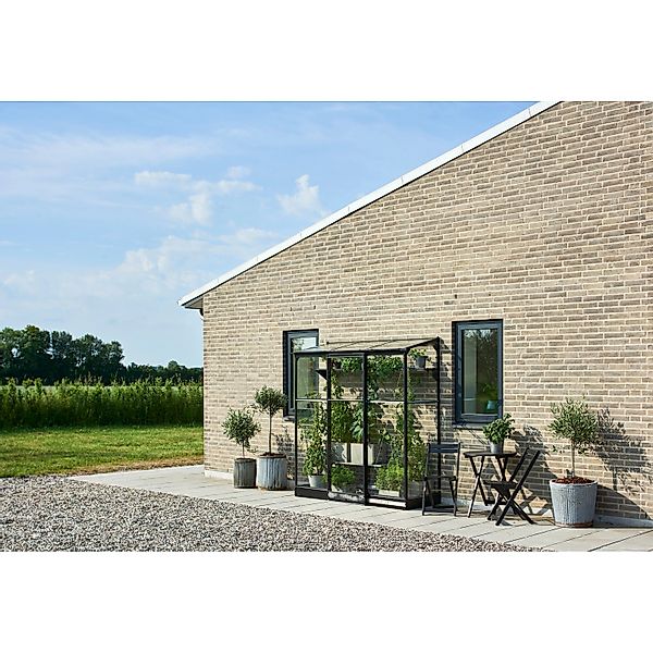 Halls Gewächshaus Qube Lean To Qube Lean-to 26 Schwarz 1,2 m² günstig online kaufen