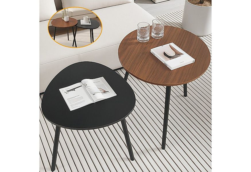 Simloveve Couchtisch 2er Set Beistelltisch Satztisch Wohnzimmertisch Kaffee günstig online kaufen