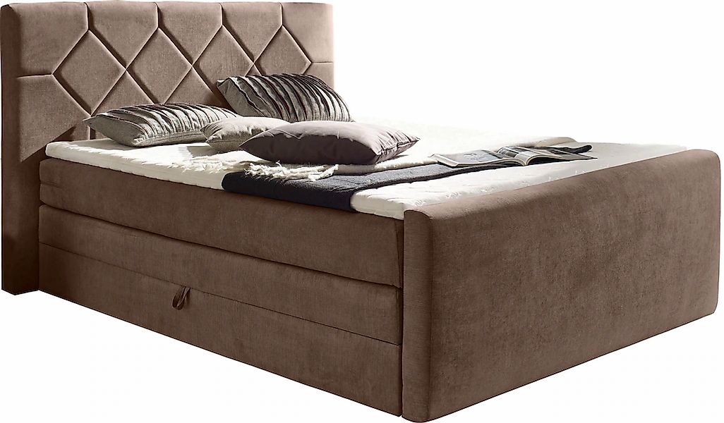 Home affaire Boxspringbett "Atlanta" inklusive Topper und Bettkasten günstig online kaufen