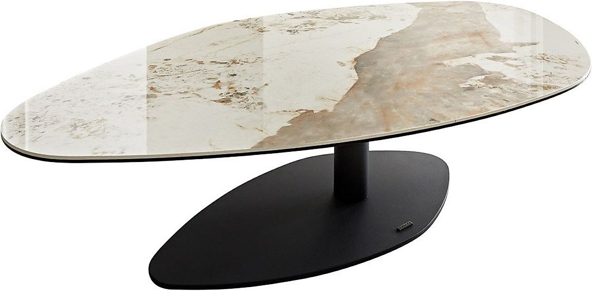 DELIFE Couchtisch Vibana, Keramik Minas Melange Weiß-Beige 140x80 cm Gestel günstig online kaufen