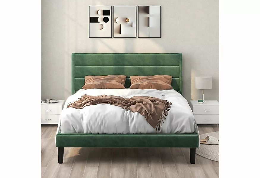 SOFTWEARY Polsterbett (Doppelbett mit Kopfteil und Lattenrost, 140x200 cm, günstig online kaufen