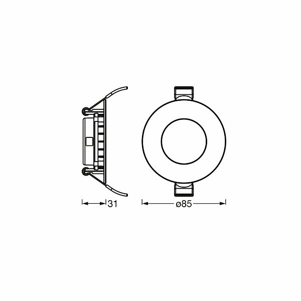 OSRAM LED-Deckeneinbauleuchte SLIM, Ø 9 cm, 4.000 K, weiß günstig online kaufen