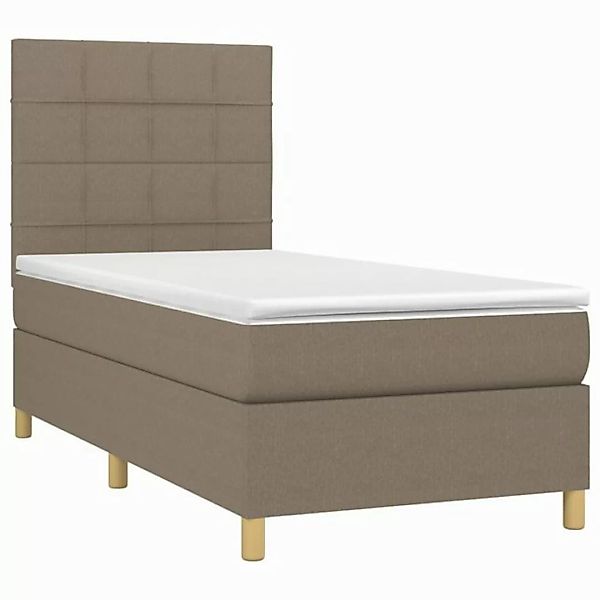 vidaXL Boxspringbett Boxspringbett mit Matratze Taupe 90x200 cm Stoff Bett günstig online kaufen