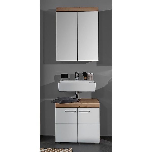 trendteam Badmöbel-Set, Badmöbel-Set Spiegelschrank Waschbeckenunterschrank günstig online kaufen