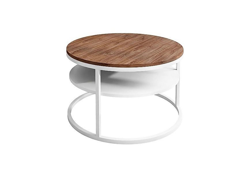 Lookway Couchtisch CIRI LOFT mit Ablage (1 Tisch), Durchmesser: 70 cm günstig online kaufen