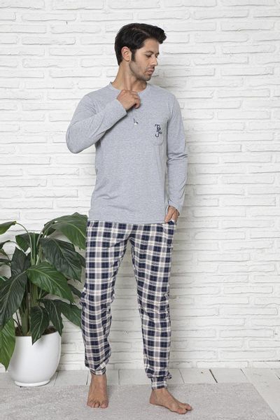 LOREZA Pyjama Schlafanzug langarm- Kariert - günstig online kaufen