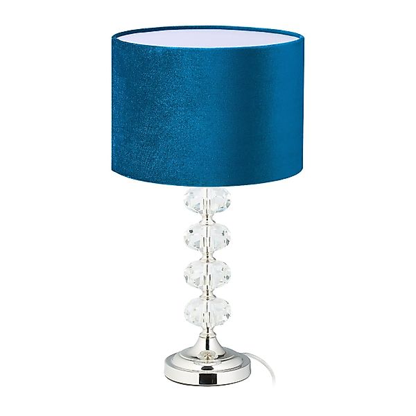 relaxdays Nachttischlampe Tischlampe Kristall und Samt günstig online kaufen