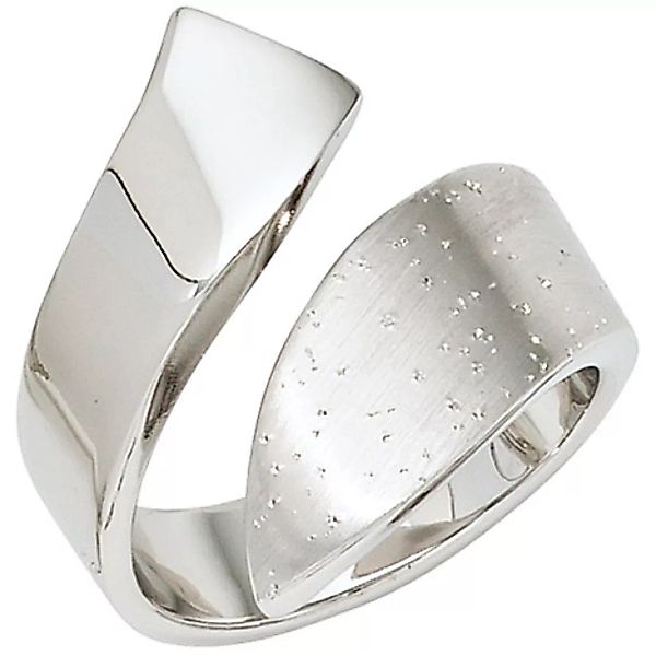 SIGO Damen Ring offen 925 Sterling Silber mattiert mit Glitzereffekt Silber günstig online kaufen