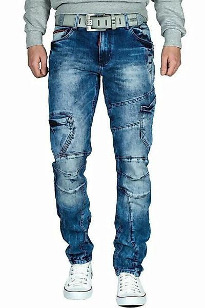Cipo & Baxx Regular-fit-Jeans Cargo Hose BA-CD478 Stonewashed mit Ziernähte günstig online kaufen