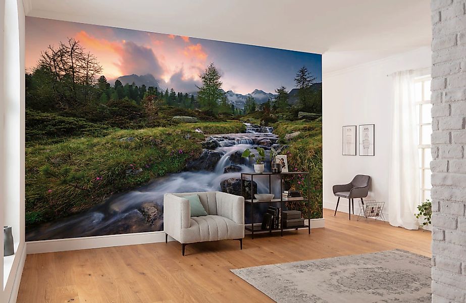 Sanders & Sanders Fototapete Landschaft Grün und Blau 450 x 280 cm 612678 günstig online kaufen