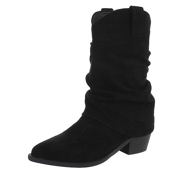 Ital-Design Elegante Damen-Stiefel mit Blockabsatz und einzigartigem Design günstig online kaufen
