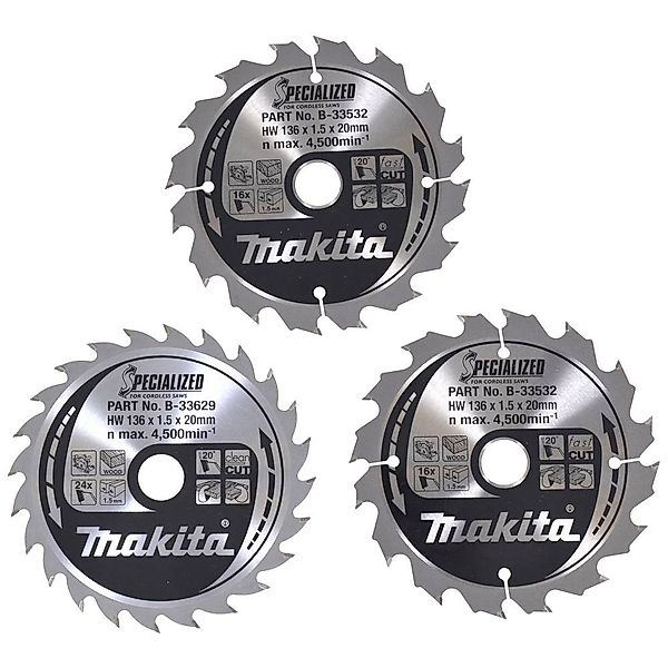 Makita Kreissägeblatt Kreissägeblatt-Set 3tlg. 136 mm günstig online kaufen