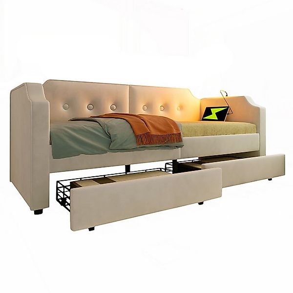 OKWISH Daybett Sofa mit Unterbett (Tagesbett,Polsterbett), mit Lattenrost, günstig online kaufen