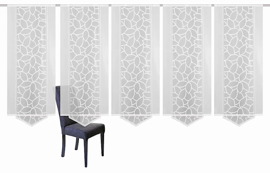 HOME WOHNIDEEN Schiebegardine "JENNA" Klettband 5 Stk. tlg. Schiebevorhang günstig online kaufen