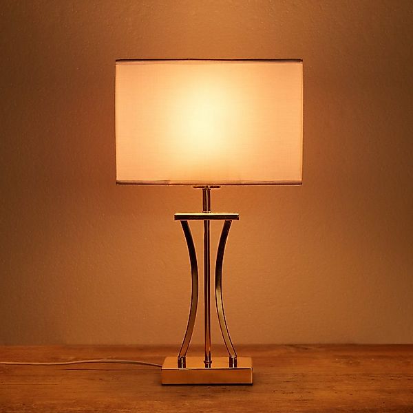 BRUBAKER Nachttischlampe Tischlampe Goldene Säule - Design Nachttischlampen günstig online kaufen