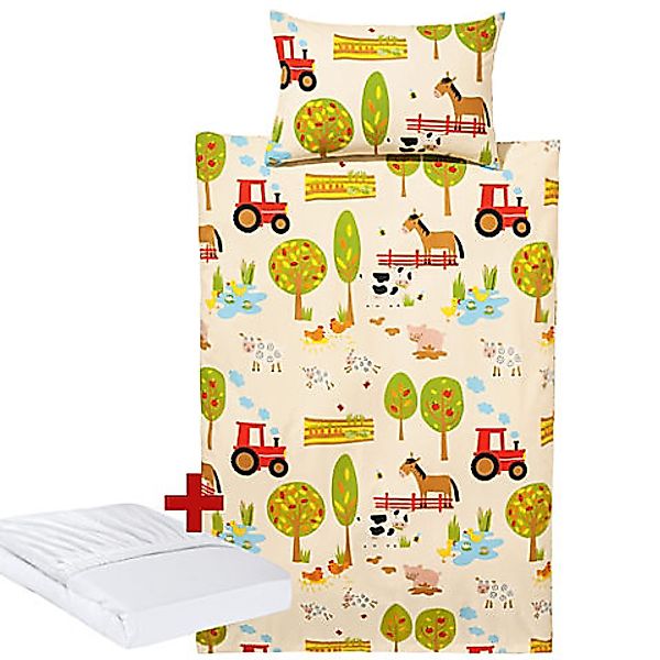 Erwin Müller Kinderbettwäsche Kinder-Bettwäsche Sparpaket 3-teilig, Biber, günstig online kaufen