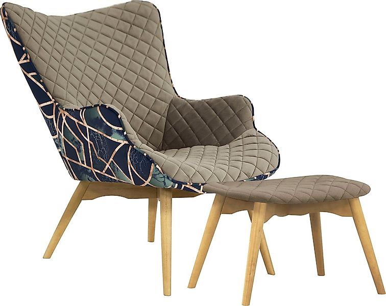 INOSIGN Sessel "Duke Print", Karoprägung im Sitzbereich und Dekostoff auf d günstig online kaufen